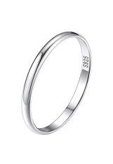 teensy 2mm plain band sterling silver baby ring